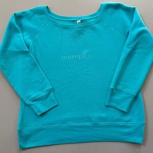 Teal Sweatshirt with Memphis Print